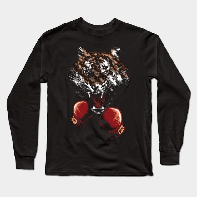 King Boxer Long Sleeve T-Shirt by quilimo